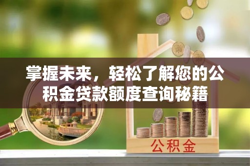 石河子掌握未来，轻松了解您的公积金贷款额度查询秘籍