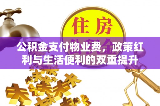石河子公积金支付物业费，政策红利与生活便利的双重提升